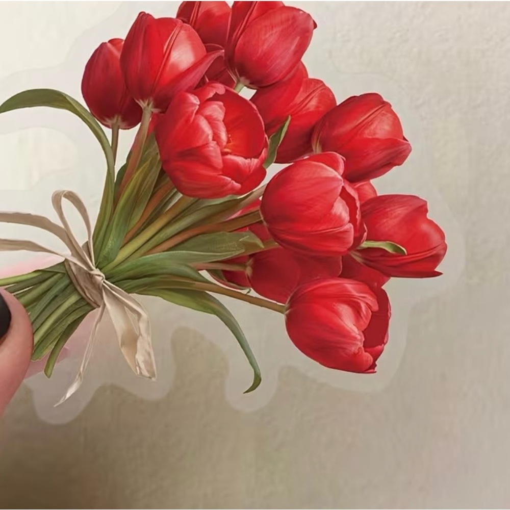 50 Colorful Tulip Flower Stickers Springtime Garden Florals - Picture 13 of 13